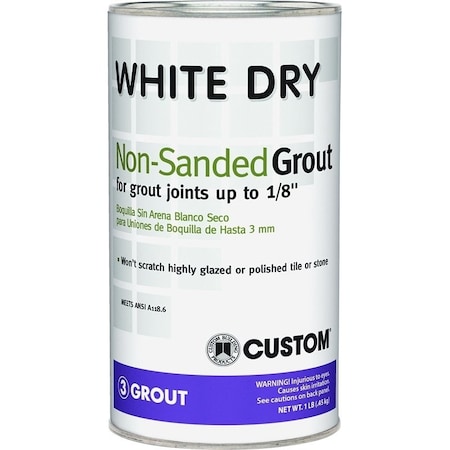 Custom Building Products Polymer Modified Grout, Powder, Characteristic, White, 1 lb Can WDG1-6