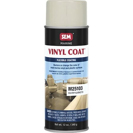 Sem Vinyl Coat Flexible Coating, 16 oz Aerosol Can, Sea Ray Alabaster, 24 hr Curing, Aerosol M25103