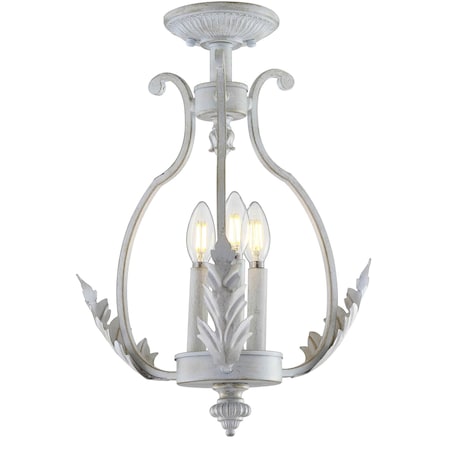 Jonathan Y Austen 12.2" Metal LED Semi-Flush Mount, Antique White JYL9522A
