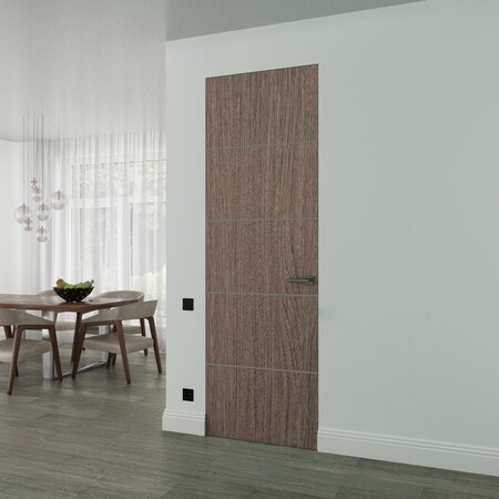 Sartodoors Hidden Door, Planum 0020 Grey Oak Concealed Metal Frame 32" x 96" Left-hand Inswing PLANUM0020MF-SD-32x96-LH-I