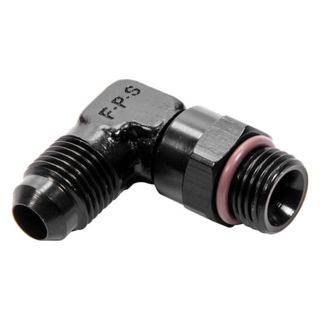 Fragola 499206-BL -6 AN x 0.56-18 in. 90 deg Swivel Adapter - Black FRG499206-BL