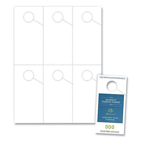 Hard Top 2.75 x 5.5 in. Micro-Perforated Parking Pass Hanger, White - 300 Sheets per Pack HA3757694