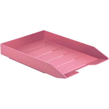 Acrimet Stackable Letter Tray Front Load Letter Size Document Organizer Plastic Solid Pink 1 Unit 211.9