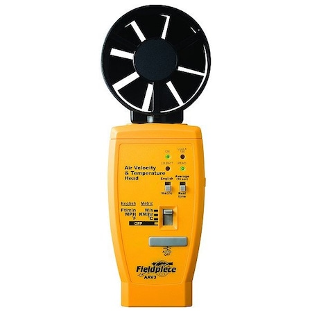 Fieldpiece Air Velocity Meter, 60 fpm, Battery, 9V AAV3