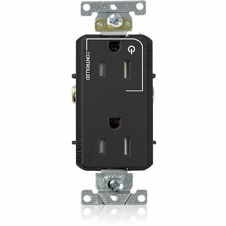 Leviton Dec Plus Dup 15A 125V TR 1Mrk-Ctrl Blk TDR15-S1E