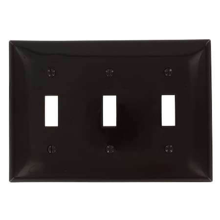 Leviton Switch Wallplate, Standard Size, Gang 3, Brown 80711