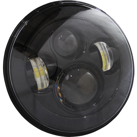 Race Sport (2) 7In Led Conversion Lenses 4X10W - Plug-&-Play H4H/L (Black) Pr RS-7LEDHLP-5500K-PR