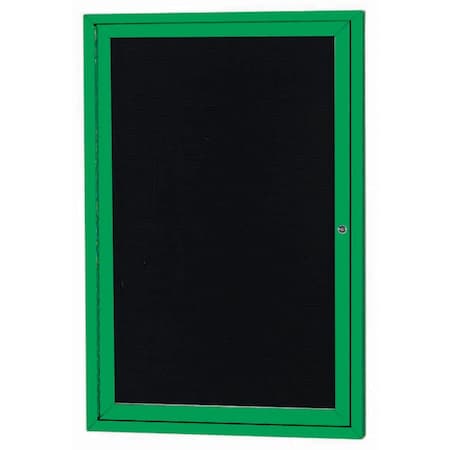 Aarco Enclosed Letter Board Directory w/ Powder Coated Green Aluminum Frame, 36''Hx24''W, 1 Door ADC3624G