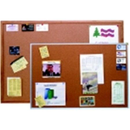 Ghent 4 x 4 Ft. Self-Healing Bulletin Board, Wood Frame, Natural Cork 619752