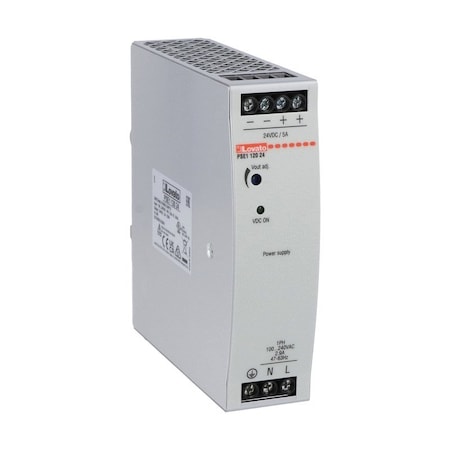 Lovato Compact Din Rail Switching Power Supply, Single-Phase 24Vdc, 5A/120W PSE112024