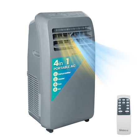 Edendirect 12,000 BTU (7,800 BTU DOE) Portable Air Conditioner Cools 450 sq. ft. with Dehum & Remote, Swing ZR-SPF2-10HG