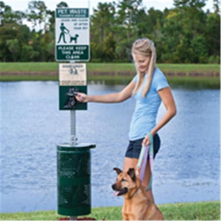 Dogipot Aluminum Trash Can with Lid, Forest Green DO87361