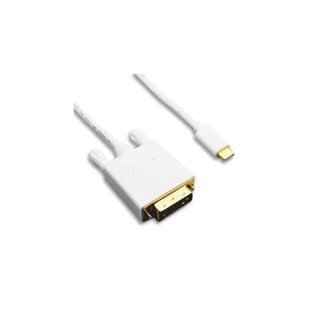 Cable Wholesale USB-C video cable, USB-C device to DVI display, 6 foot, white 10U2-35006