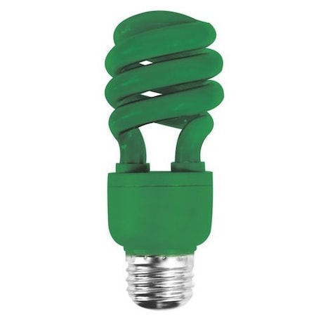 Visual Effects GREEN CFL Bulb in Standard Edison USA Lamp Base Energy Saving V13GR