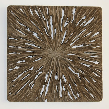 Homeroots 19" X 19" X 2" Brown Square Rotten Wood Wall Decor 274763