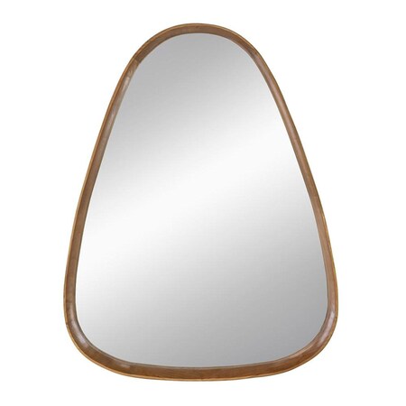 Homeroots 37" Brown Abstract Wood Framed Accent Mirror 485080