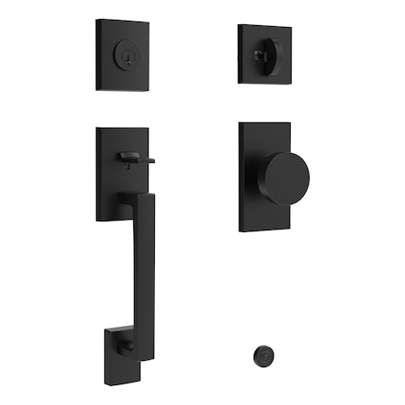 Baldwin Single Cylinder La Jolla Handleset Contemporary Knob Contemporary 5in Rose with 6AL Latch and SCLAJXCONCFR190