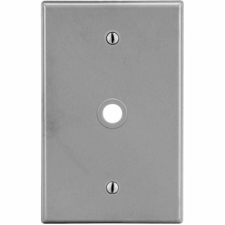 Hubbell Wiring Device-Kellems Wallplate, 1-Gang, .406" Opening, Box Mount, Gray P11GY