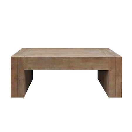 Homeroots 49" Natural Wood Chunky Rectangular Coffee Table 694837