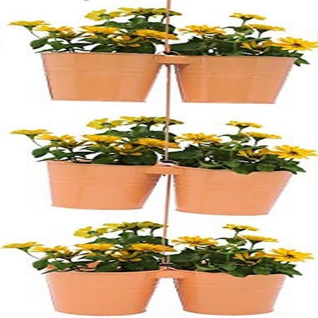Esteras Tikar 8433E TA S-3 Enameled Galvanized Steel Hanging Planter - Set of 3 ES2427801