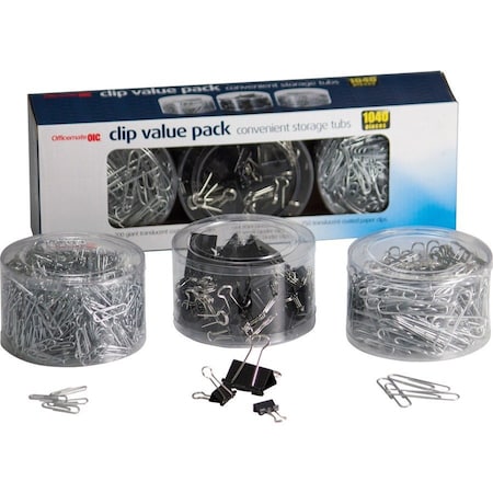 Oic Clips, Paper, Coated, 1040pcs, 9PK 97300