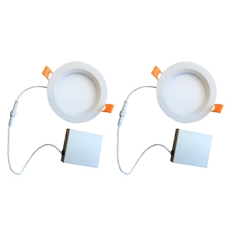 Bulbrite 6" Canless 4000K, 75w Equivalent, New Construction Integrated LED Recessed Light Kit Metal JBOX, 2PK 861671