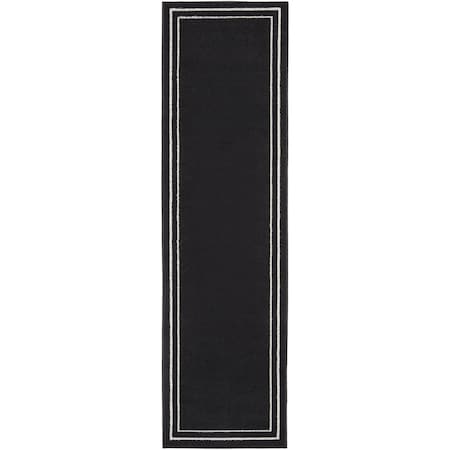 Homeroots 8' Black And Ivory Indoor Outdoor Runner Rug 545487