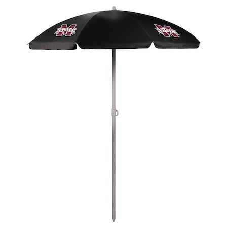 Picnic Time Family Of Brands NCAA Mississippi State Bulldogs Outdoor Canopy Sunshade Beach Umbrella 5.5' - Small Patio Umbrella 822-00-179-384-0