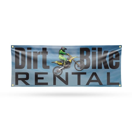 Signmission Dirt Bike Rental, 18 Inch x 48 Inch, Vinyl Banner B-30545