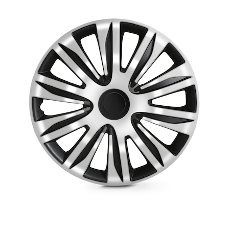 Altertrim 17 in Univ Wheel Rim Cover Hubcaps, Snap-On, (White & Blk Lacq), 4PK CHB-5083-BW-17