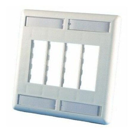 Ortronics 8-PORT FLUSH MOUNT UNLOADED, DOUBLE GANG TRACJACK, FOG WHITE 40300554