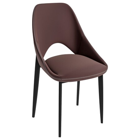 Leisuremod Amalfi Collection Fabric Modern Dining Chair in Plum Purple AC48PR