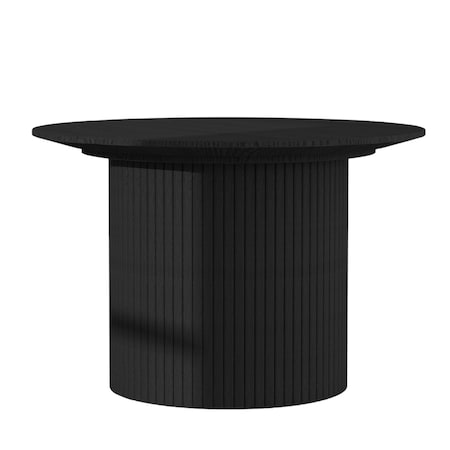 Homeroots 24" Black Wood Round Pedestal Coffee Table 568903