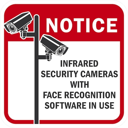 Lyle Notice Infrared Security Cameras With Face Recognition, 12x12, High Intensity Prismatic, White G-2362-HI_12x12