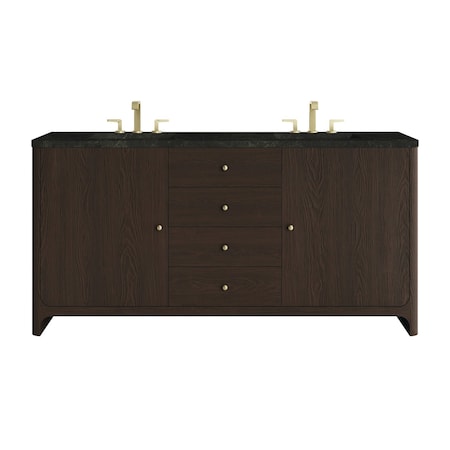 James Martin Vanities Gracyn 72" Double Vanity, Sable, w/ 3 CM Phantome Eclos Widespread Top D125-V72-SBL-WPHT