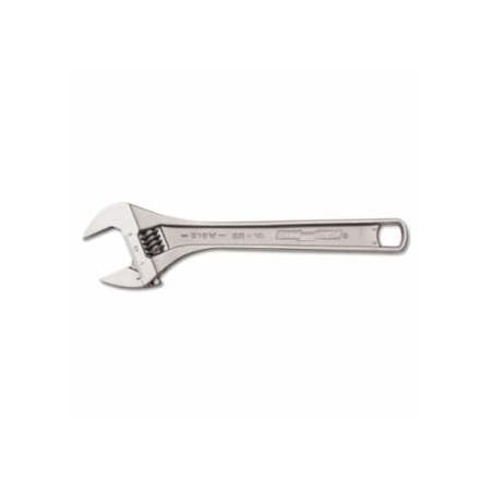 Channellock Adjustable Wrench, 10 in Long, 1-3/8 in Opening, Chrome 140-810W-CLAM