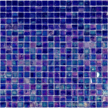 Apollo Tile Skosh 11.6inx11.6in Glossy Shimmer Cobalt Blue Glass Mosaic Wall and Floor Tile 18.69 sqft/cs, 20PK APLNB88BL565A
