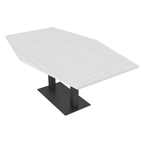 Skutchi Designs Hexagon Conference Table With Power, 48 in W, 72 in L, White HAR-HEX.IR-48X72-DOU.BK-WA7976-NA