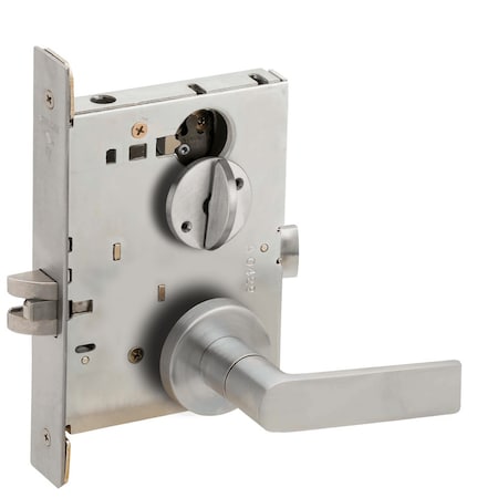 Schlage Grade 1 Bed Bathroom Privacy Mortise Lock, 01 Lever, A Rose, Satin Chrome Finish, Field Reversible L9040 01A 626