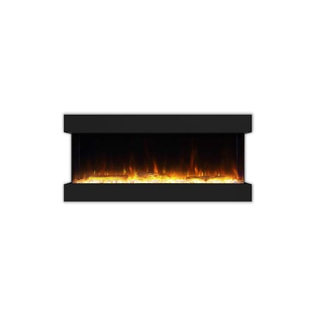 Edendirect 42-in W Black Wall mount LED Flat wall Electric Fireplace with Remote Control Included ZR-TS42
