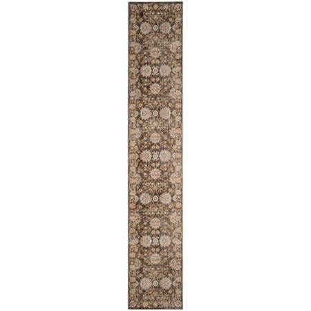 Flowers First 2 ft. 2 in. x 12 ft. Vintage Persian Power Loomed Runner Rug, Brown & Multi Color FL2149489
