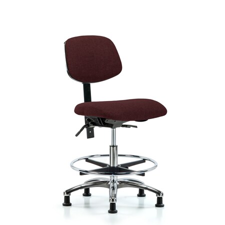 Blue Ridge Ergonomics Medium Bench Chair Chair, Fab, Med Ben, Chr Tilt CF Glides, Bur, No Arms, 22" to 29" Height, Fabric BR-FMBCH-CR-T1-A0-CF-RG-F41