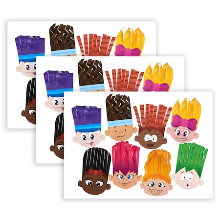 Roylco Scissor Skills Hair Cut Paper, 32 Faces, 3PK R53020