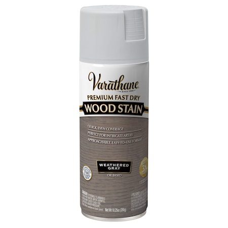 Varathane Premium Fast Dry Wood Stain Spray, Weathered Gray, 10.25 oz 385551