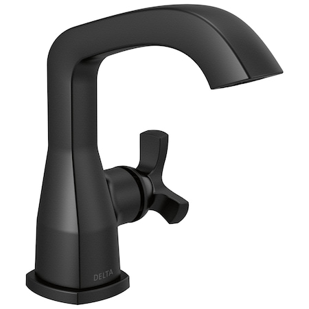Delta Stryke Single Handle Bathroom Faucet, 6.56 in, Matte Black 5766-BLLPU-DST