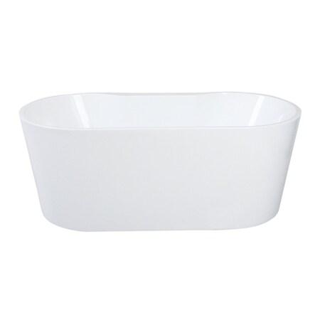 Kingston Brass 63" Acrylic Oval Double Ended Freestanding Tub with Drain, Glossy White VTDE633023