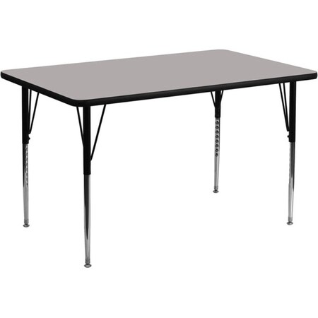 Flash Furniture Rectangle Activity Table, Laminate, Grey XU-A2448-REC-GY-H-A-GG