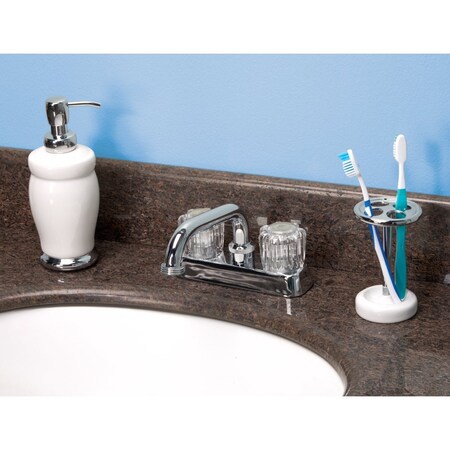Home Impressions Chrome 4'' Installation Solid Brass Acrylic Handle Laundry Faucet FL020000CP-JPA3