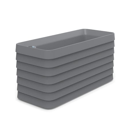 Crescent Garden TruDrop Slat Self Watering Large Deck Box - 47"x19"x23"H, Slate A8111897