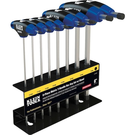 Klein Tools 8 Piece T-Shape Hex Key Set, JTH68M JTH68M